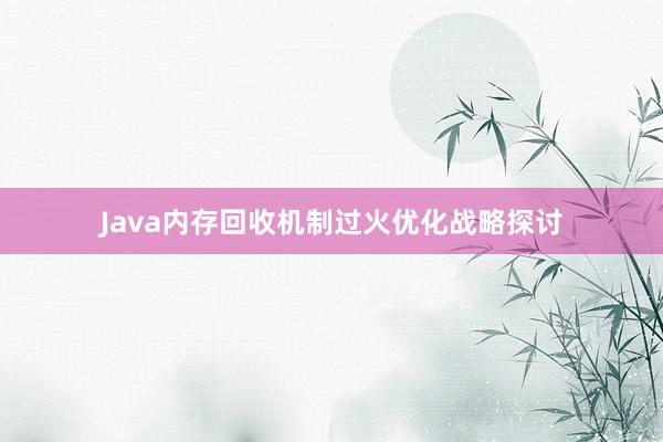 Java内存回收机制过火优化战略探讨